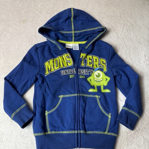 Monsters Inc Mike 3T Kids Hoodie Mid 2000s Y2K Monsters University Blue Mike - Picture 1 of 4